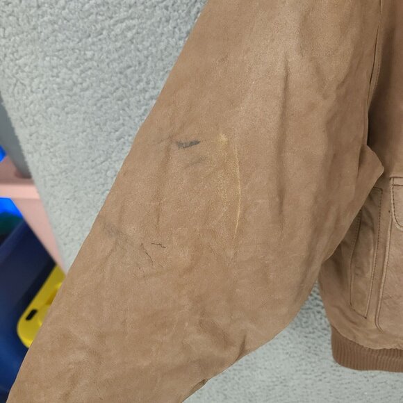 International Leather Collection Jacket Mens Medium Brown Bomber Full Zip - Picture 3 of 13